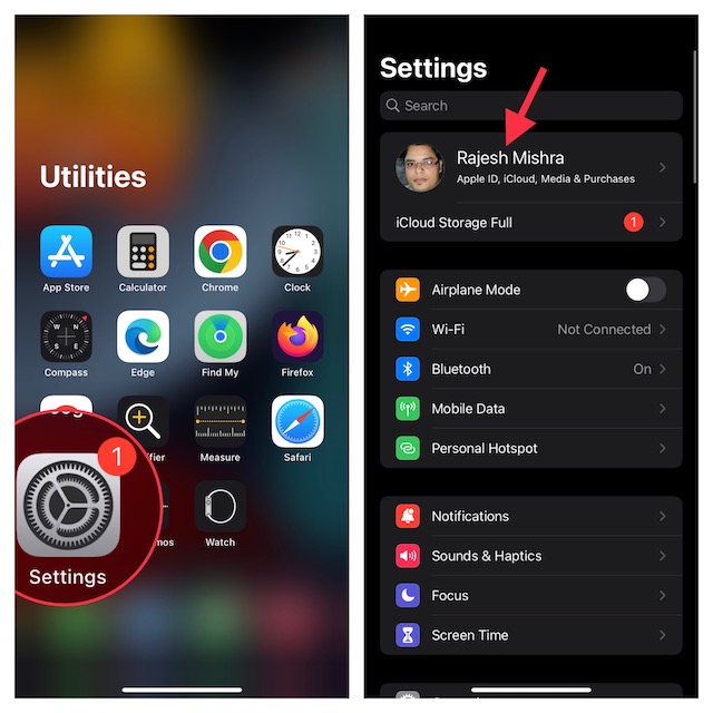 iPhone మరియు iPadలో Apple ID బ్యానర్
